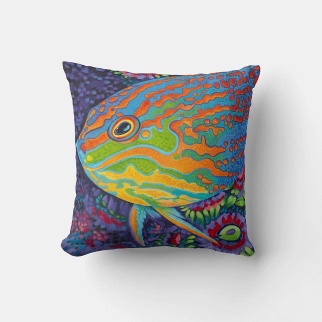 Coussin Brillant poisson tropical I (Recto)