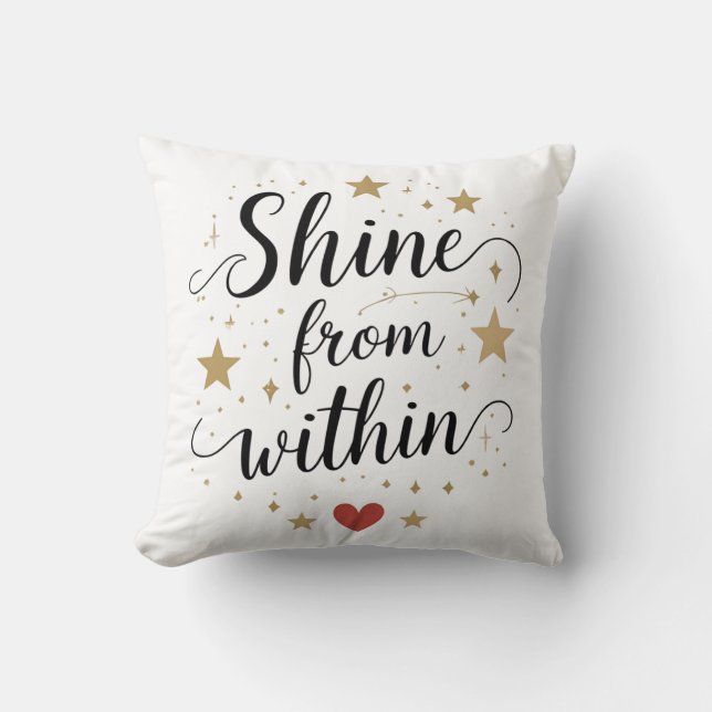 Coussin Briller de l'intérieur - Citation Céleste d'amour  (Recto)