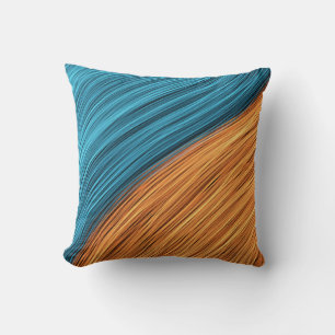 Coussin Brins de lumière néon vibrants de bleu et d'orange