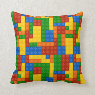 Coussin Briques de construction colorées Enfants