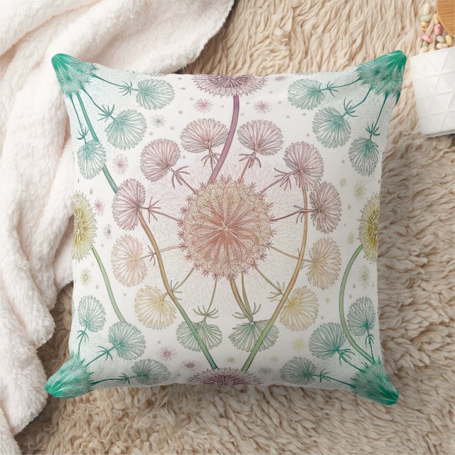 Coussin Brise de Dandelion Whimsical - Pastel Botanique (Couverture)
