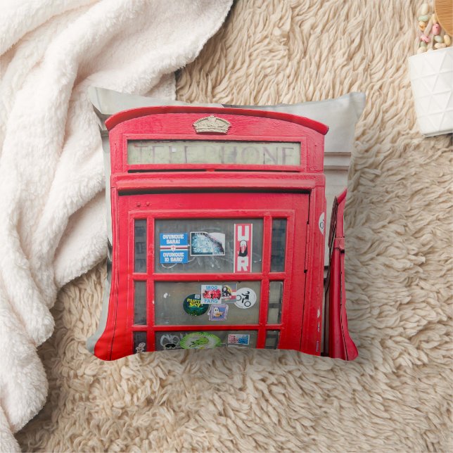 Coussin British Phone Box Thlow Pillow, Londres Angleterre (Couverture)