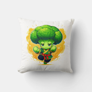 Coussin Broccoli Karate Kid — Cute Veggie Warrior