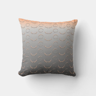Coussin Broché Cercle Art Déco Gris Pêche