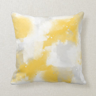 Coussin Brochures Abstraites jaunes et blanches