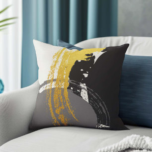 Coussin Brochures modernes - Or, gris et noir