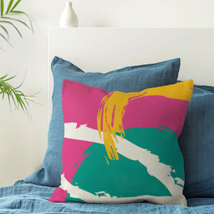 Coussin Brochures modernes - Rose, Turquoise & Jaune sur c