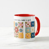 Coussin brodé de fleurs patchwork Mug (Devant droit)