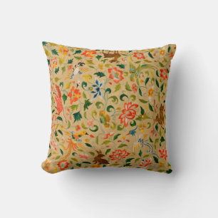 Coussin Broderie animale vintage en crewel : Tapisserie an