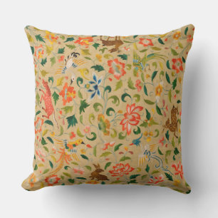 Coussin Broderie animale vintage en crewel : Tapisserie an