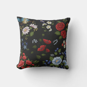 Coussin Broderie florale tendance