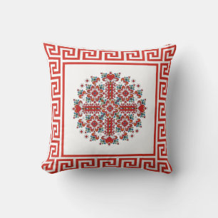 Coussin Broderie rouge