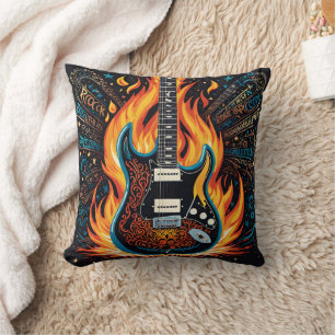 Coussin Bronzage de guitare dans une explosion de couleurs
