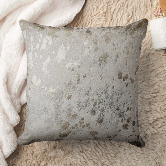 Coussin Bronze Or Cowhide Imprimer Métallurgique Throw Cus (Couverture)