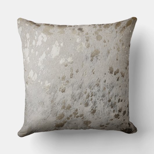 Coussin Bronze Or Cowhide Imprimer Métallurgique Throw Cus (Verso)