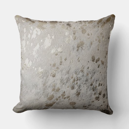 Coussin Bronze Or Cowhide Imprimer Métallurgique Throw Cus (Recto)