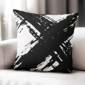 Coussin Brosses à brosse noir et blanc