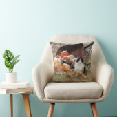 Coussin Brouette de chat de calicot des citrouilles (Chair)