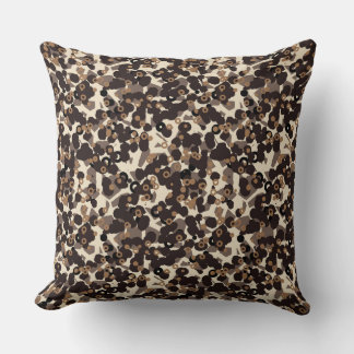 Coussin brown beige tan abstract
