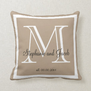 Coussin Brown clair Tan Mariage