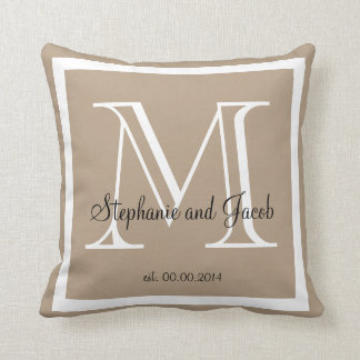 Coussin Brown clair Tan Mariage