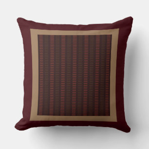 Coussin Brown, cuivre et rouge