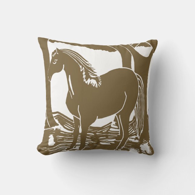 Coussin Brown d'art de cheval (Recto)