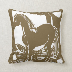 Coussin Brown d'art de cheval