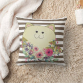 Coussin Brown et blanc Jeu d'oreiller Chat Floral (Couverture)