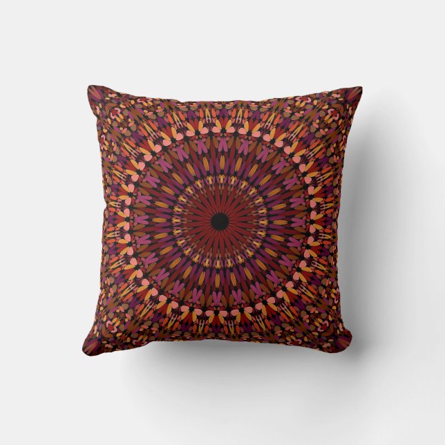 Coussin Brown floral Mandala Design-48566 (Verso)