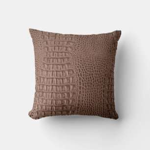 Coussin Brown leather texture background close up macroski