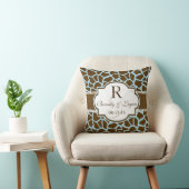 Coussin Brown, Mariage Poster de animal de la Giraffe bleu (Chaise)