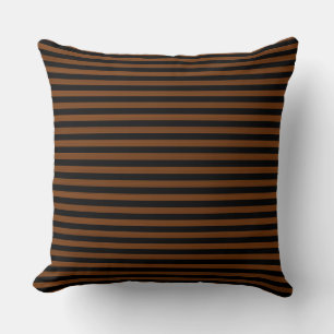 Coussin Brown noir rayures motif sans couleur