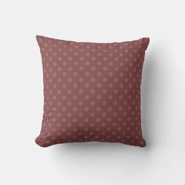 Coussin Brown, rétro, pois, pois brun (Recto)