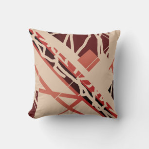 Coussin Brown rouge en terre cuite sur Tan Diagonal Formes