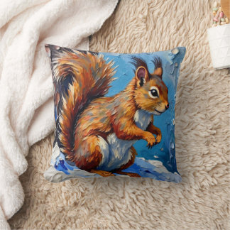 Coussin Brown Squirrel in the Snow