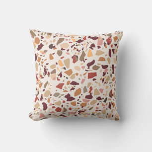 Coussin Brown terrazzo : vintage, motif à la mode.