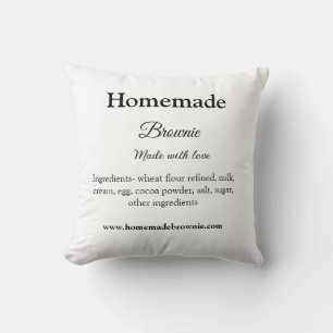 Coussin Brownie fait maison avec amour ajoutez le texte du