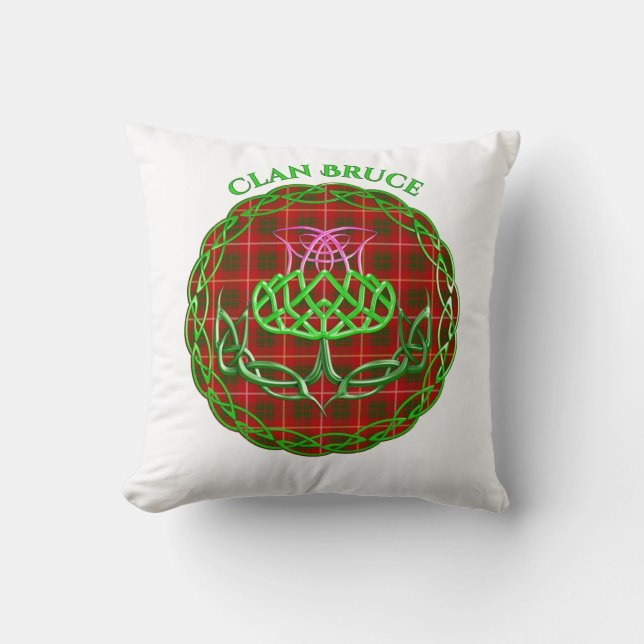 Coussin Bruce Scottish Tartan Celtic Thistle (Recto)