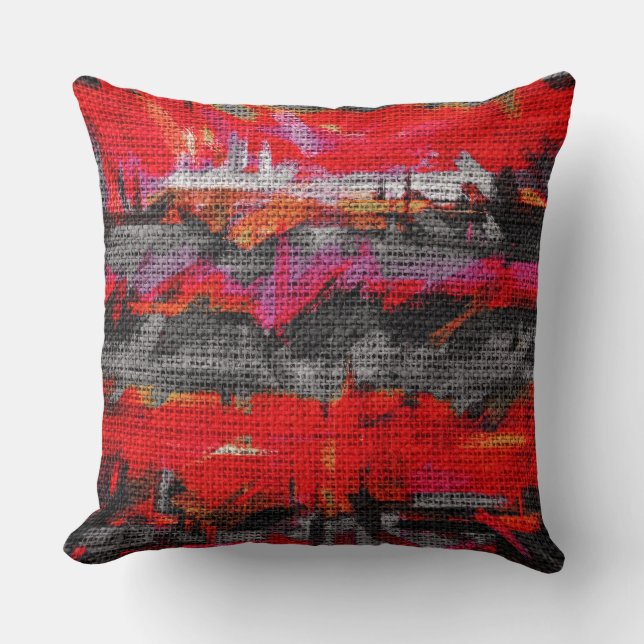 Coussin Brûleur Abstrait de peinture couleur Brush rustiqu (Recto)