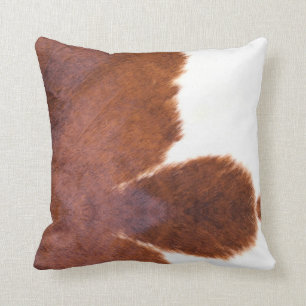 Coussin Brun, blanc, copie de vache
