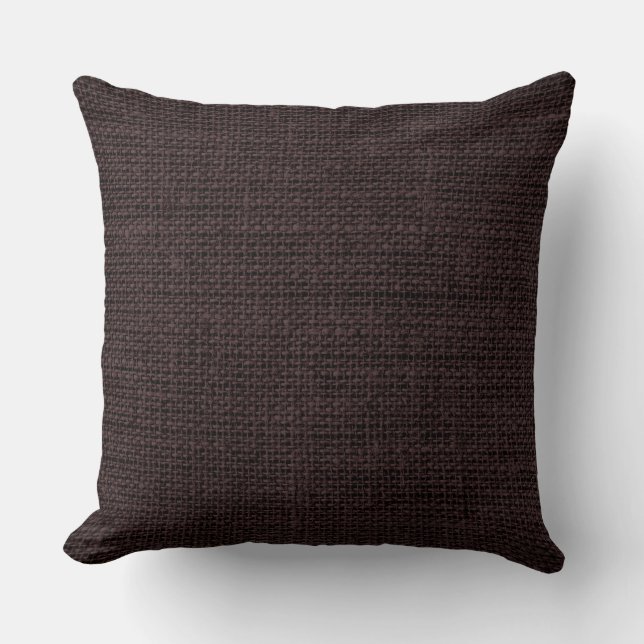 Coussin Brun cachetée Toile de jute Lin rustique (Recto)