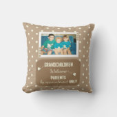 Coussin Brun clair avec pois et photo (Recto)