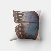 Coussin Brun énorme/ailes profondément bleues de papillon (Verso)