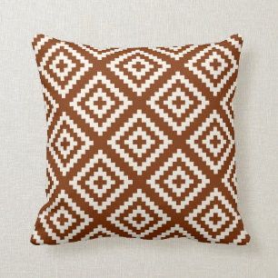 Coussin Brun géométrique de rouille de motif