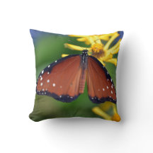 coussin brun photographique vibrant de papillon
