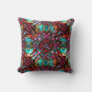 Coussin Brun rouge foncé brun beige, style acrylique