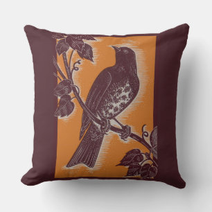 Coussin brune avec orangé