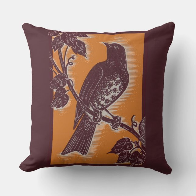 Coussin brune avec orangé (Recto)