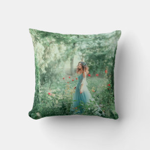 Coussin Brunette Princess : Aquarelle de la forêt de fées